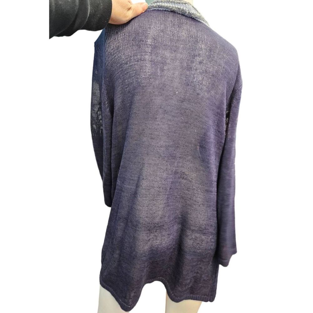 Coldwater Creek Blue Long Open Cardigan Size Large Womens Knit - Picture 6 of 10